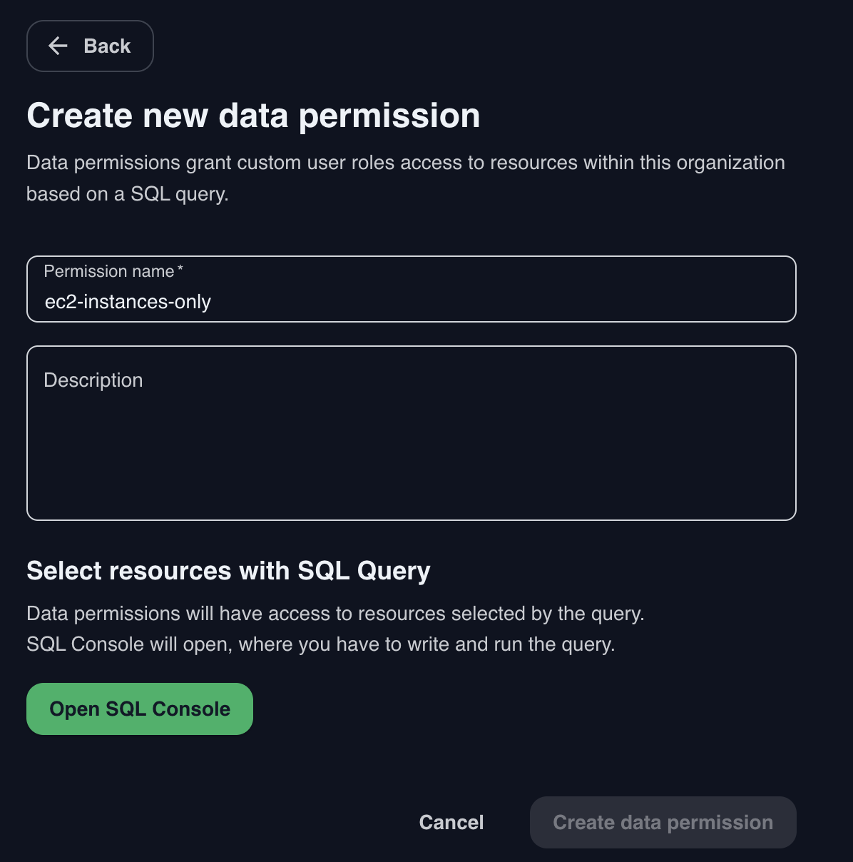 Data Access Permission details