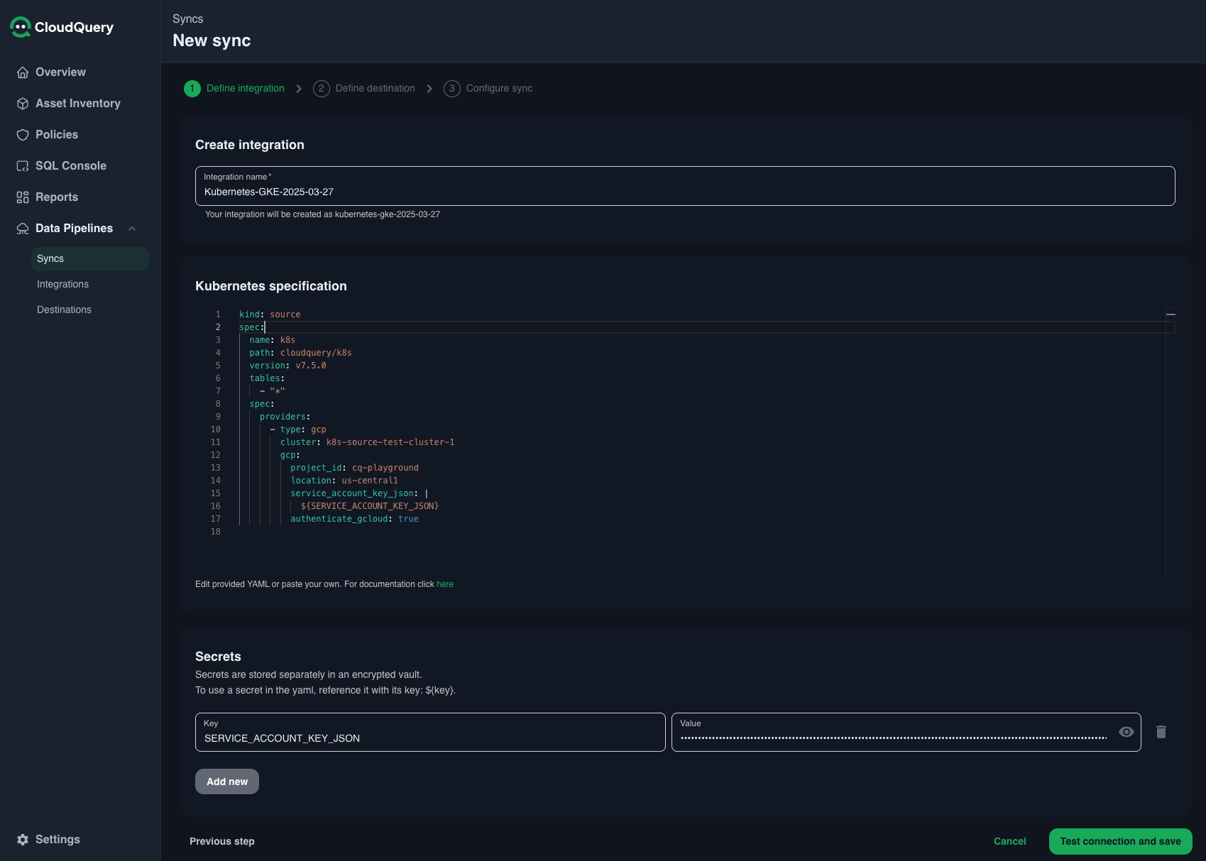 Create Integration